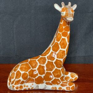 Ceramic Seated Giraffe Figurine